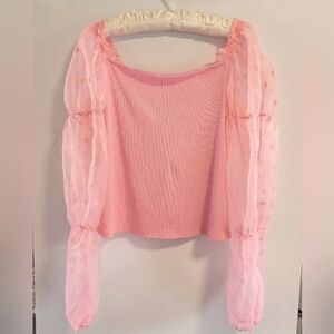 NWT Eloqii Fairy Princess Top Galinda Wicked Witch Puff Long Sleeves Plus 18 20